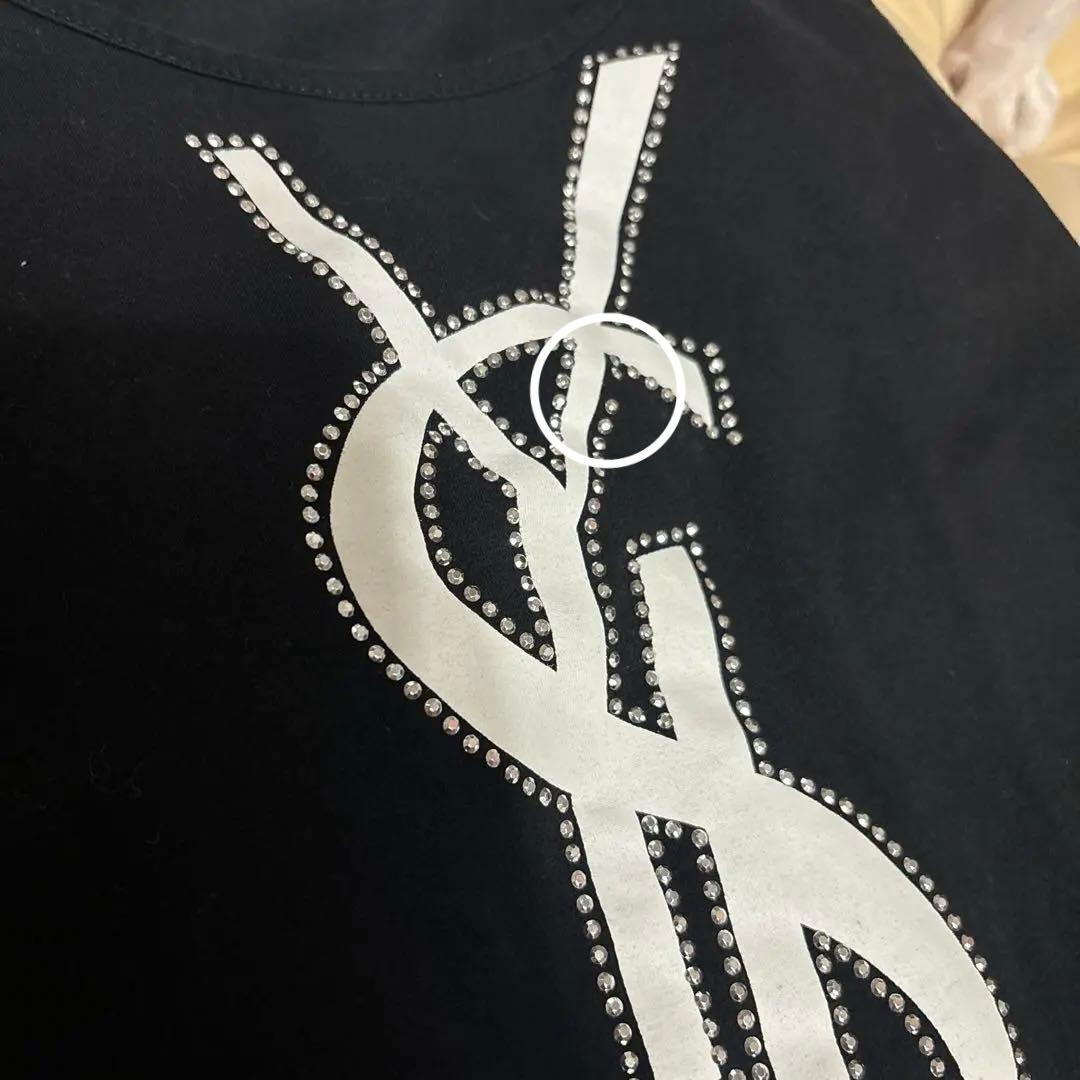 ysl イヴ・サンローラン　タンクトップ　キャミソール　ラインストーン　00s