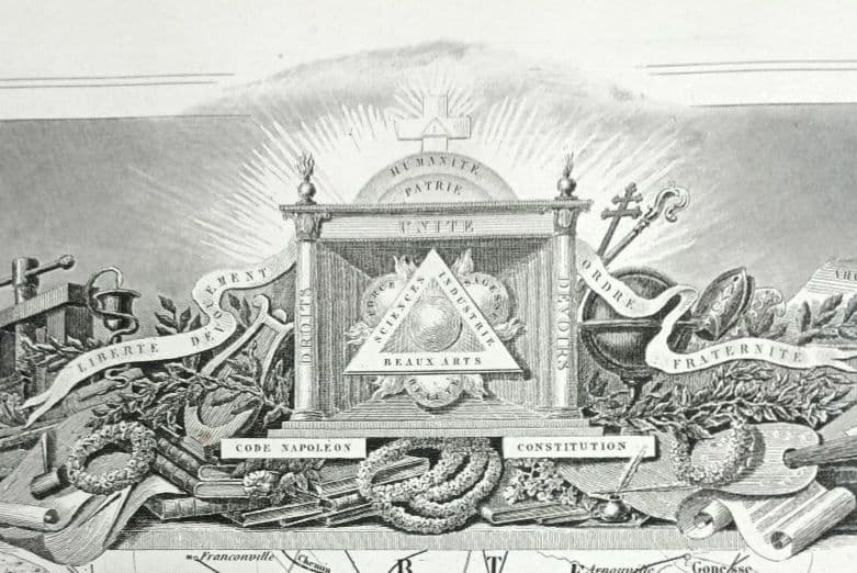 額装品 西洋古地図 1856年 Levasseur 「パリ全図」 美品