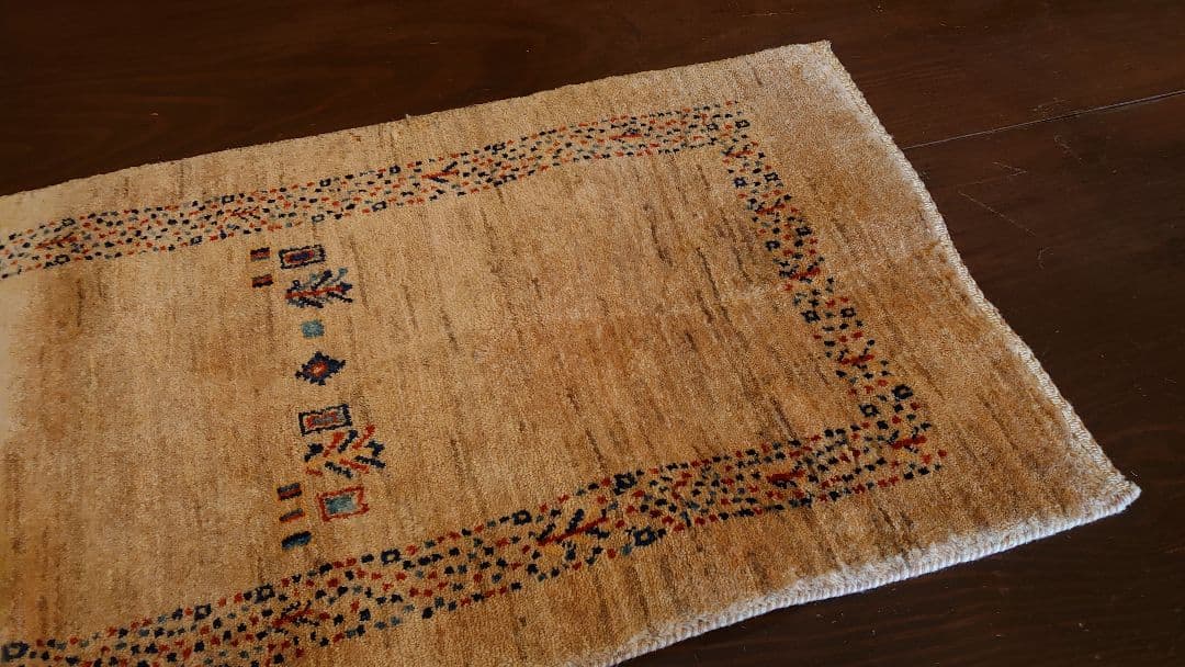 緞通 ラグ ベルギーラグ ペルシャ絨毯 敷物 旧家 蔵出し 1枚