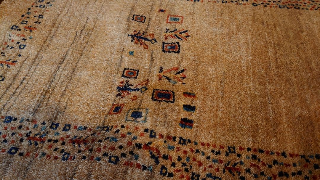 緞通 ラグ ベルギーラグ ペルシャ絨毯 敷物 旧家 蔵出し 1枚