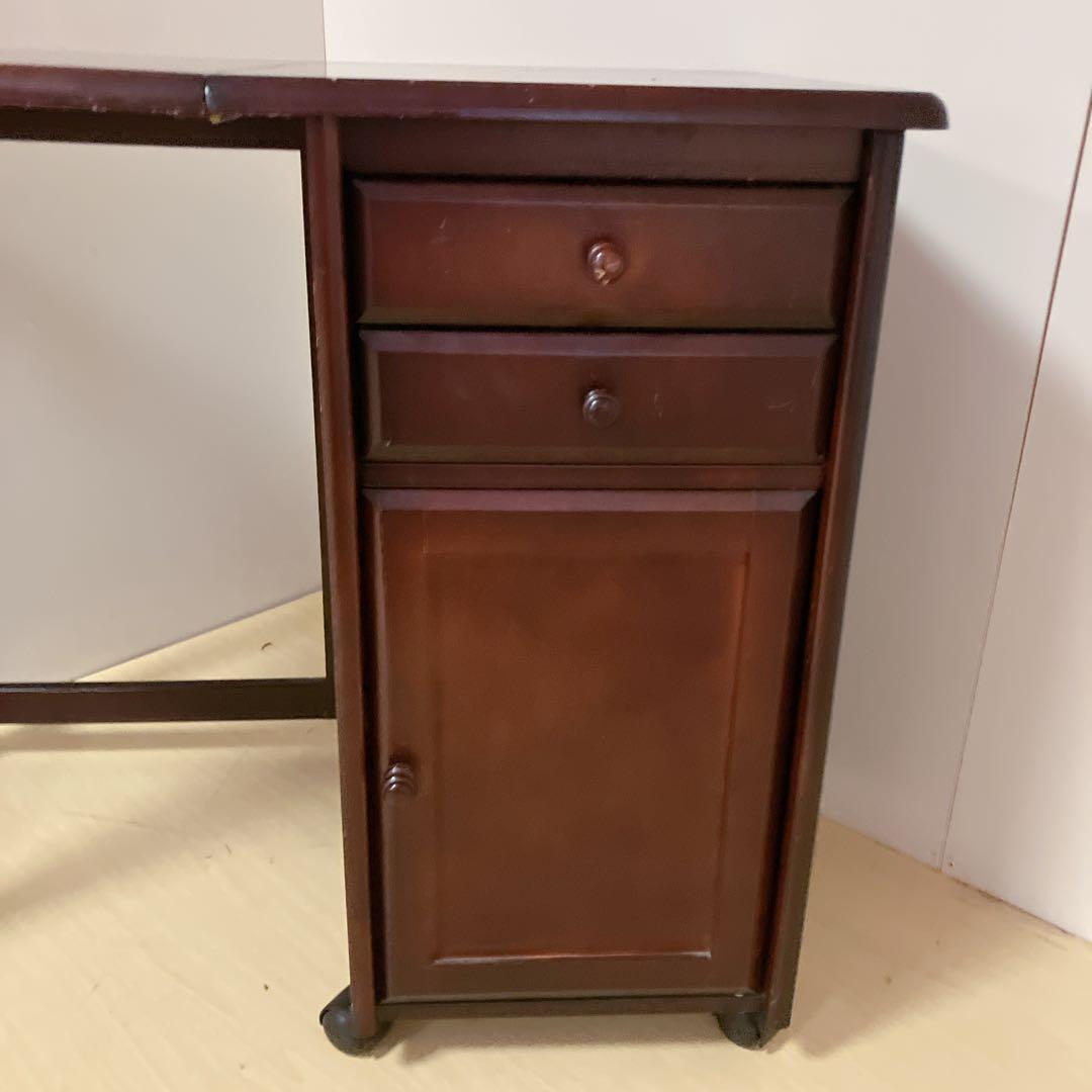 バタフライテーブル　折りたたみテーブル　キャスター付き　キッチンテーブル