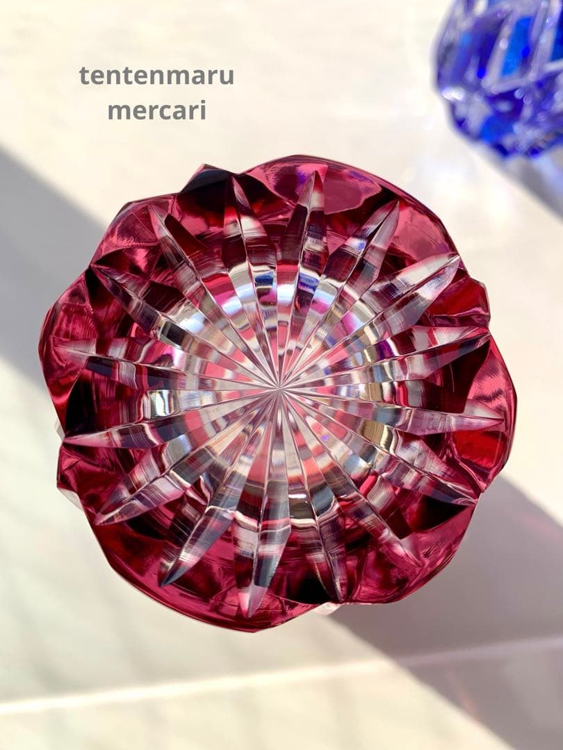 L*o様 江戸切子 ☆ 伝統工芸士 石塚春樹 ☆ 菊繋ぎ文様