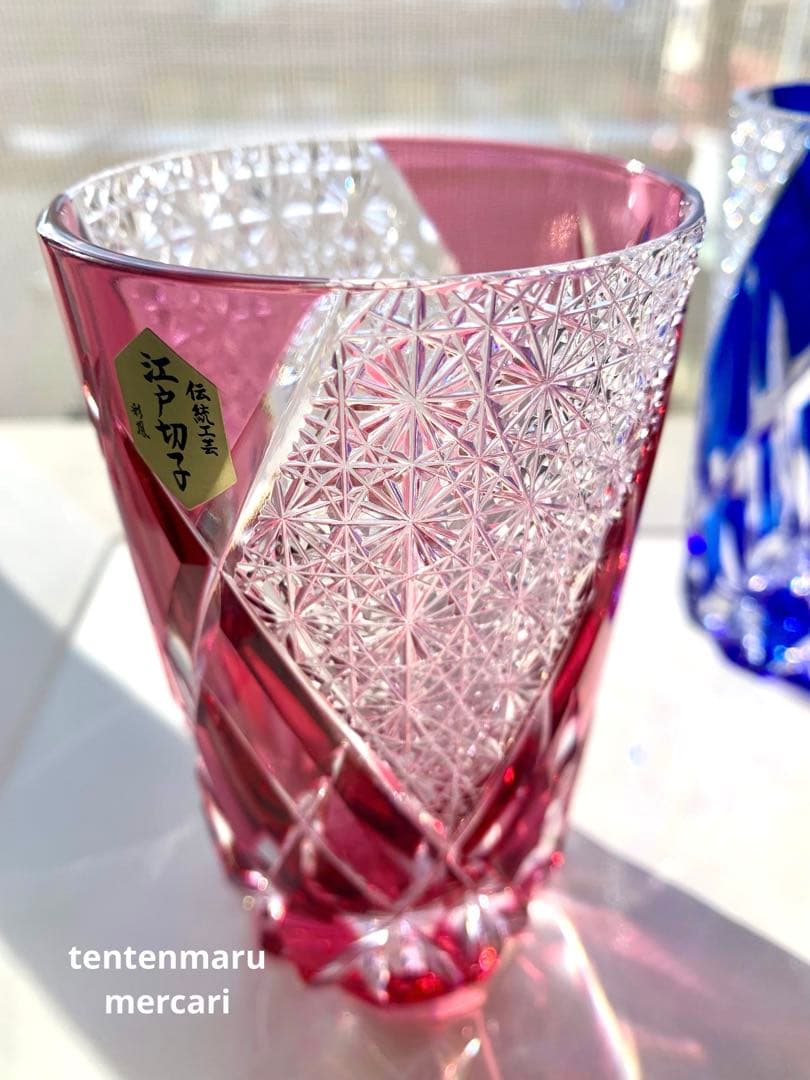 L*o様 江戸切子 ☆ 伝統工芸士 石塚春樹 ☆ 菊繋ぎ文様