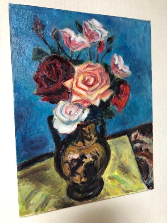 再値下げ 小山敬三の肉筆模写薔薇