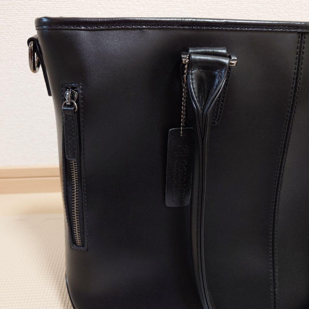 【TRANSIC】[ LENO ]第2世代 本革 ビジネストートバッグ　ブラック