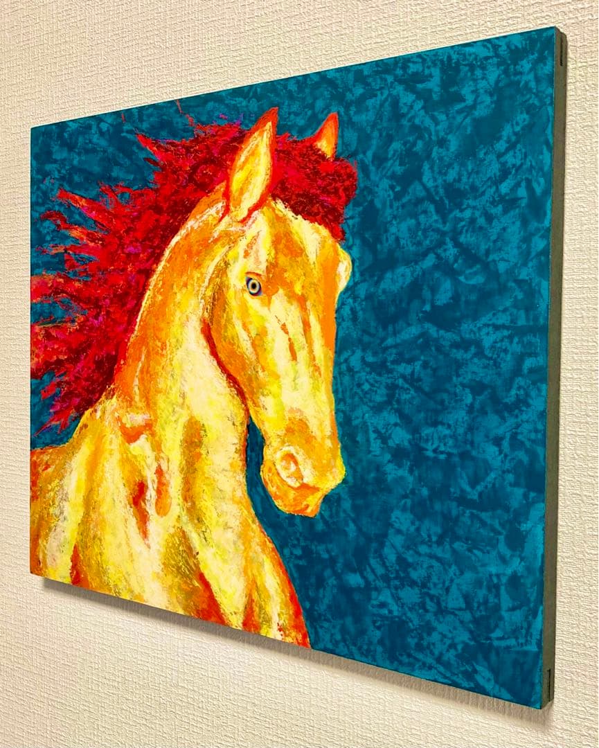 原画 馬 午 絵画 動物画 肉筆画 アクリル画 現代アート 一点物 手描き