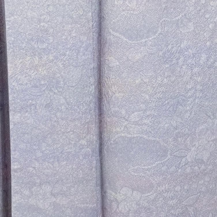 ゆりのはな 色無地 唐織 地紋 辻が花 ちりめん ボカシ 薄紫色 正絹 A904