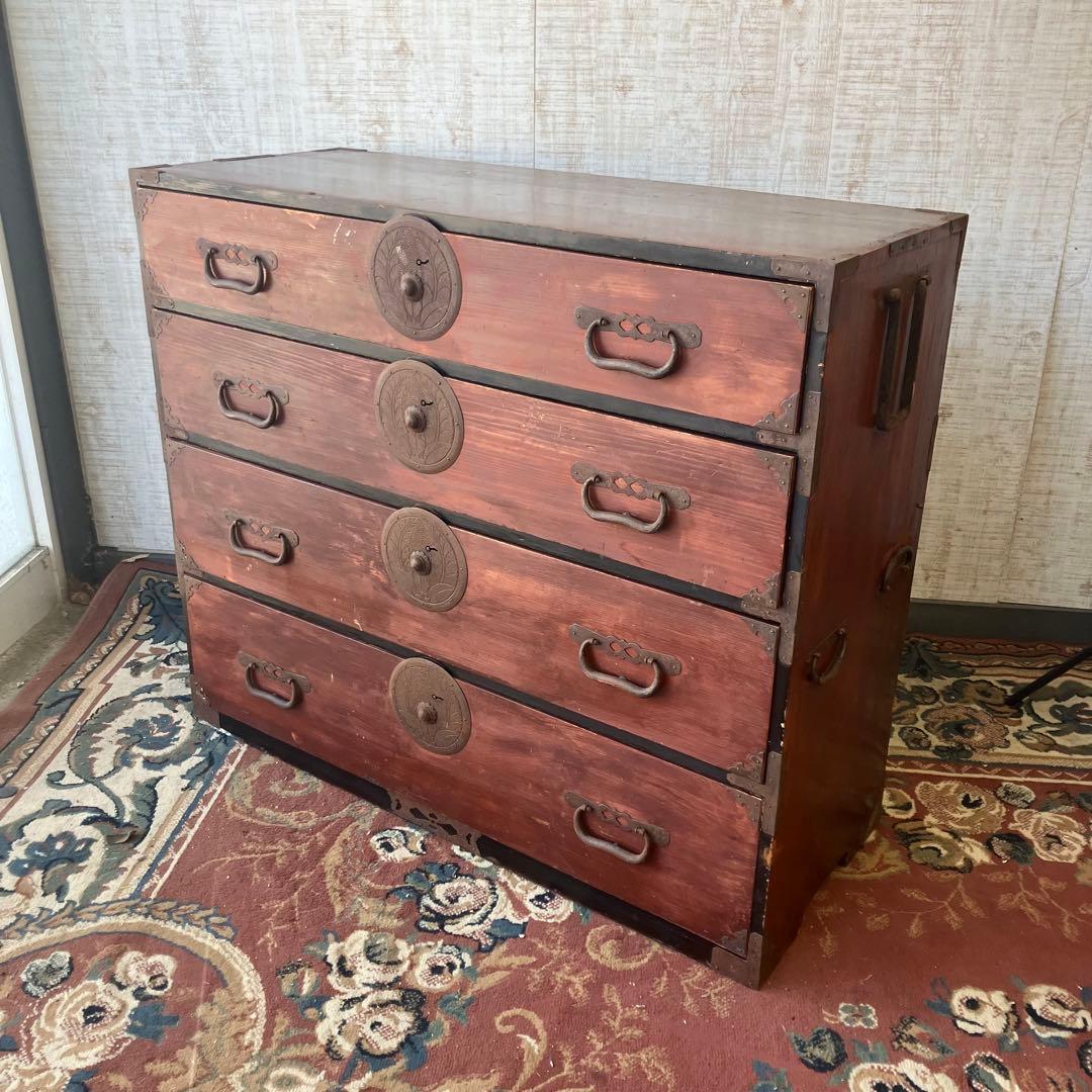 昭和レトロ 古家具 仙台箪笥 4段 引き出し箪笥 着物箪笥 アンティーク
