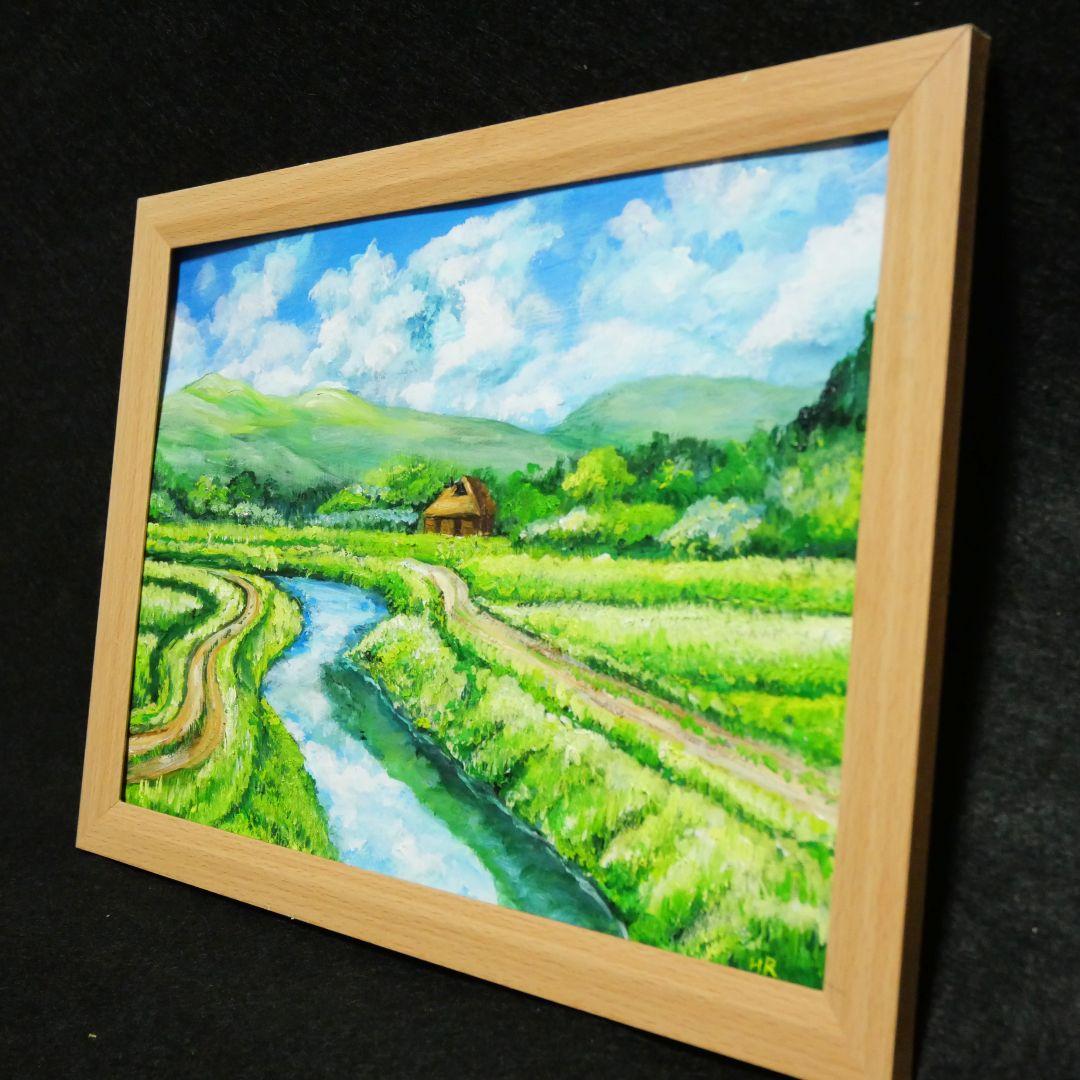油絵 絵画 【田舎風景】
