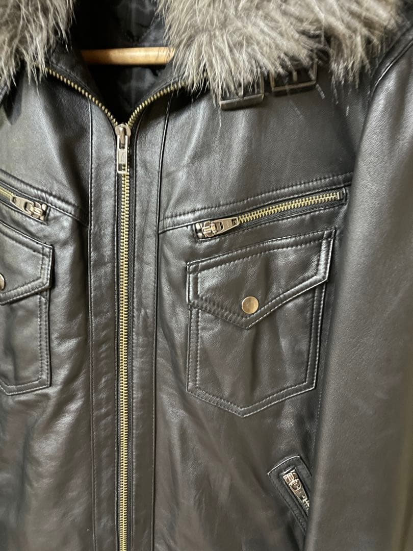 jackrose leather fur jacket riders size4