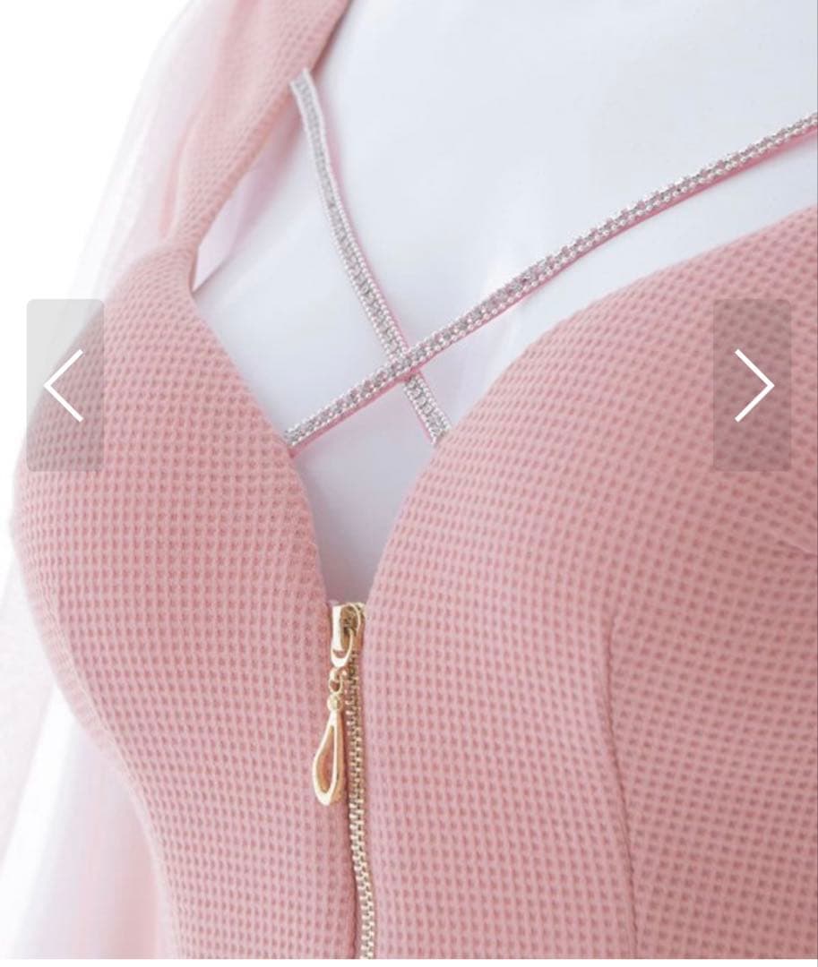 ［新品］jewels/フロントジップセットアップ/キャバドレス/ピンクMサイズ