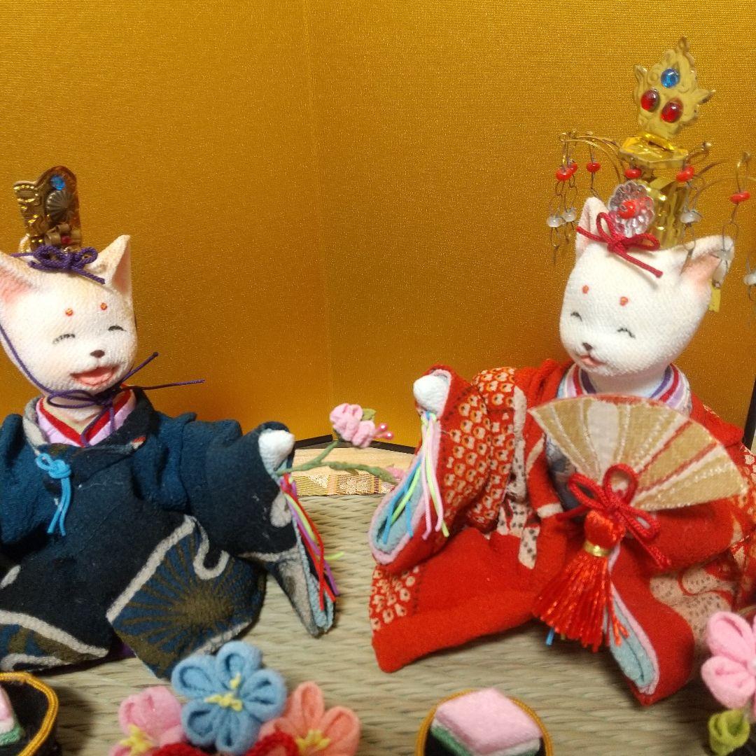 うさぎお雛様花祭り　雛人形　兎　ハンドメイド　縮緬