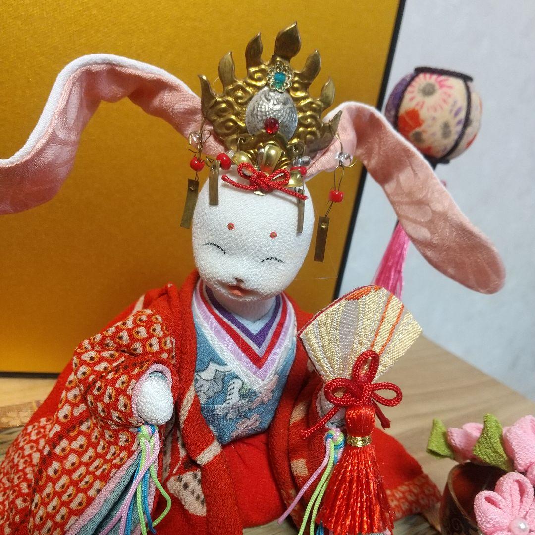 うさぎお雛様花祭り　雛人形　兎　ハンドメイド　縮緬