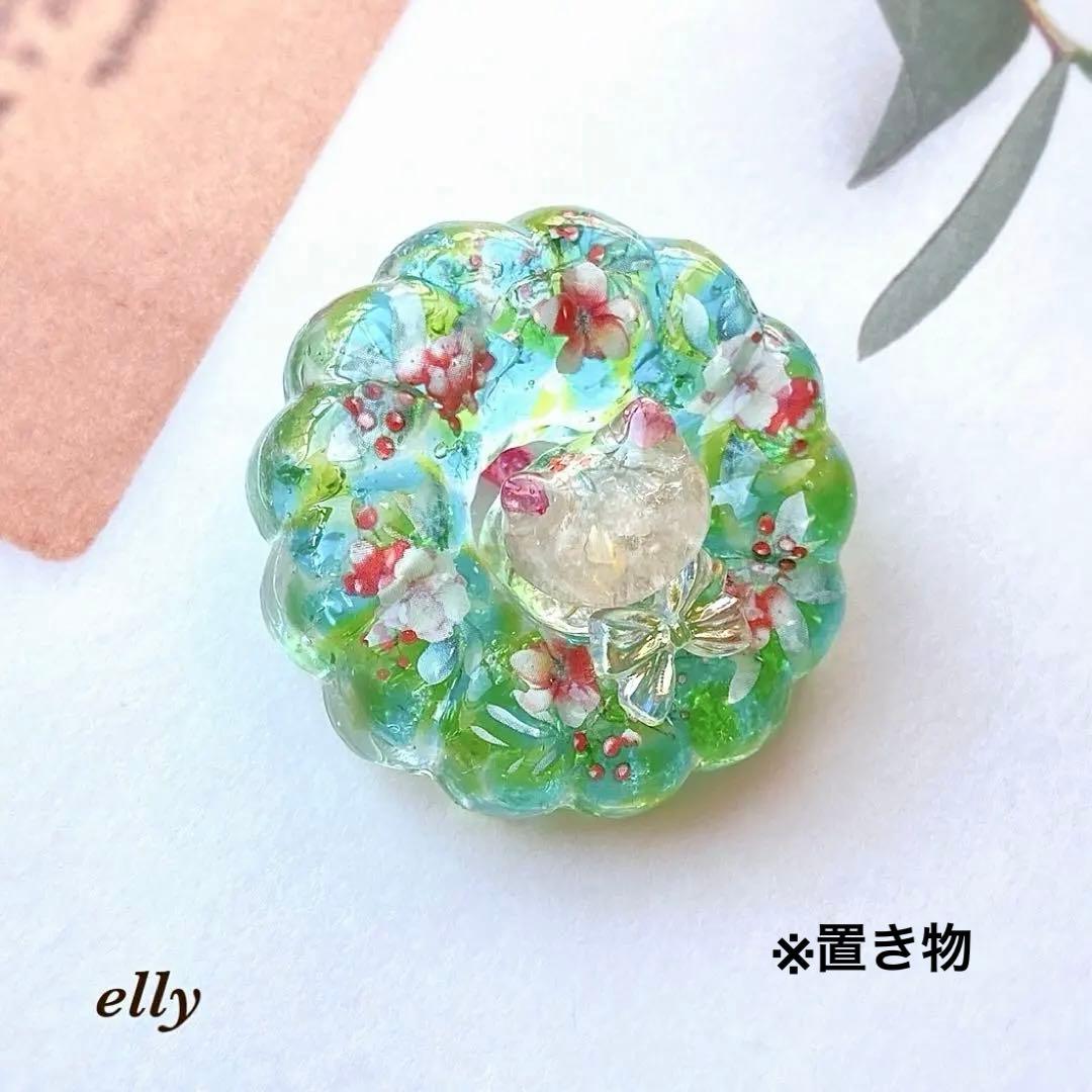 【やの様】1555.天然石　琉球ガラス　クリスマス　肉球　ジャンピング猫　レジン