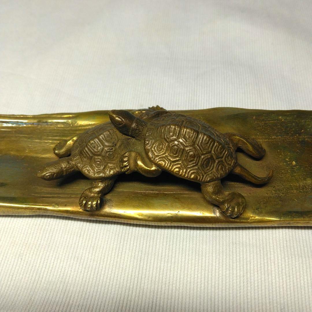 伝統工芸作家 須賀月真作 鋳銅 文鎮と文筆皿 当時物