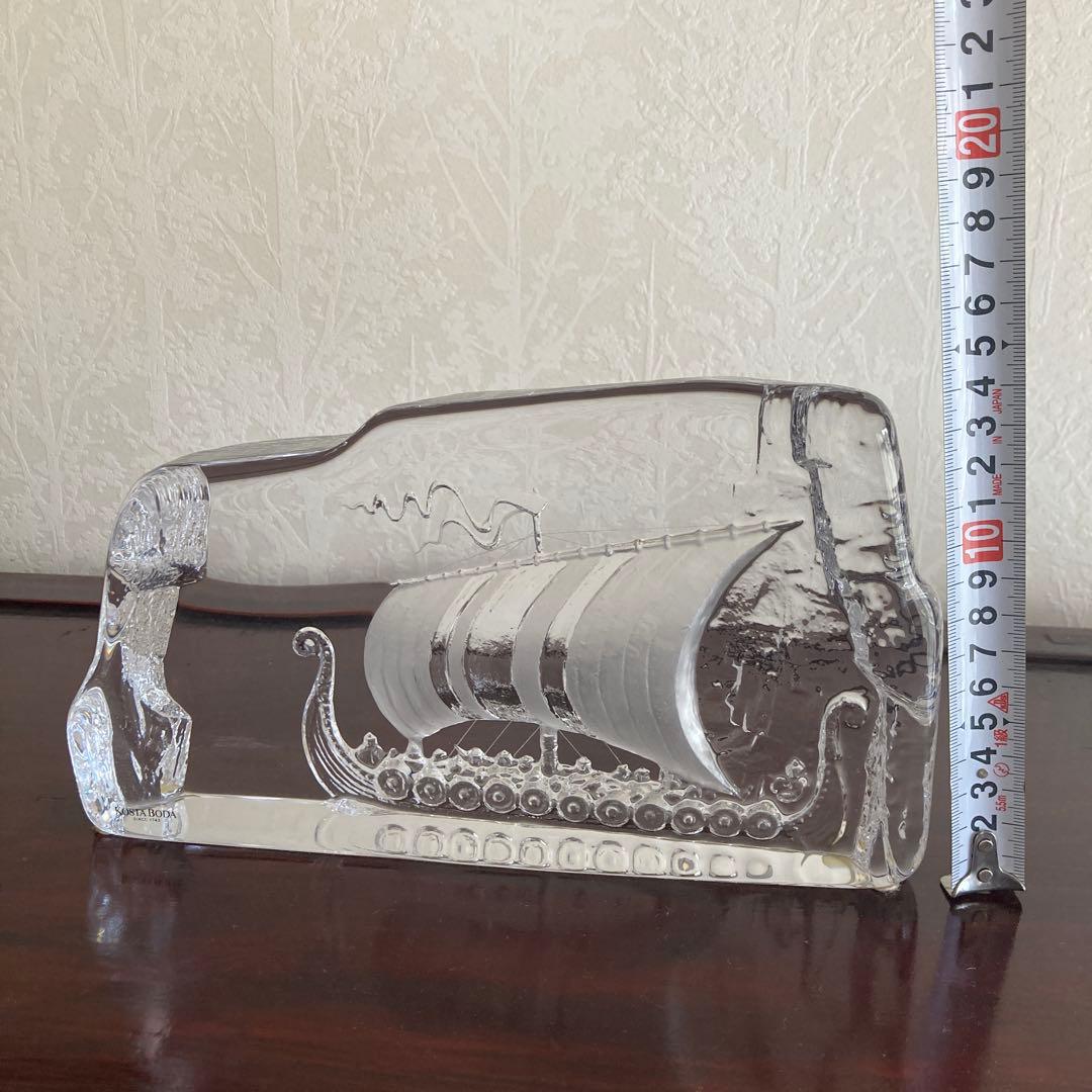北欧 KOSTA BODA コスタボダ クリスタルガラス 船の彫刻 コスタボダ