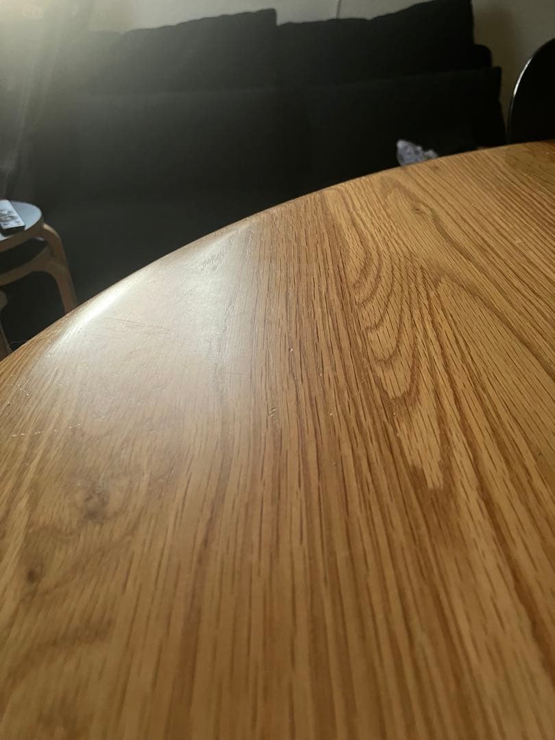 【pimさま専用】北欧調 120cm 円形オーク無垢材ダイニングテーブル