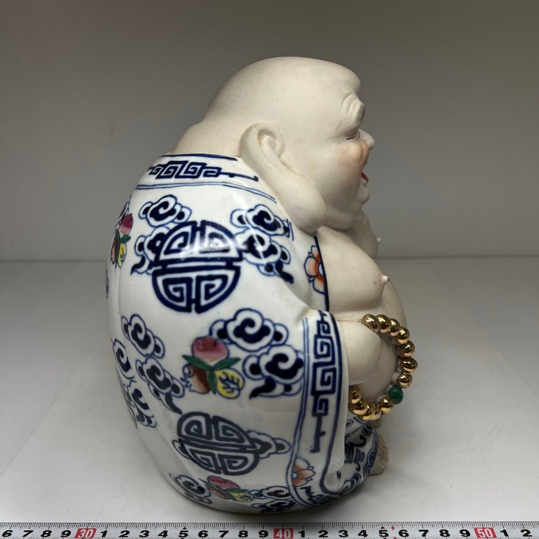 中国美術　景徳鎮布袋置物　高さ約24㎝ 東Y7-0520⑤