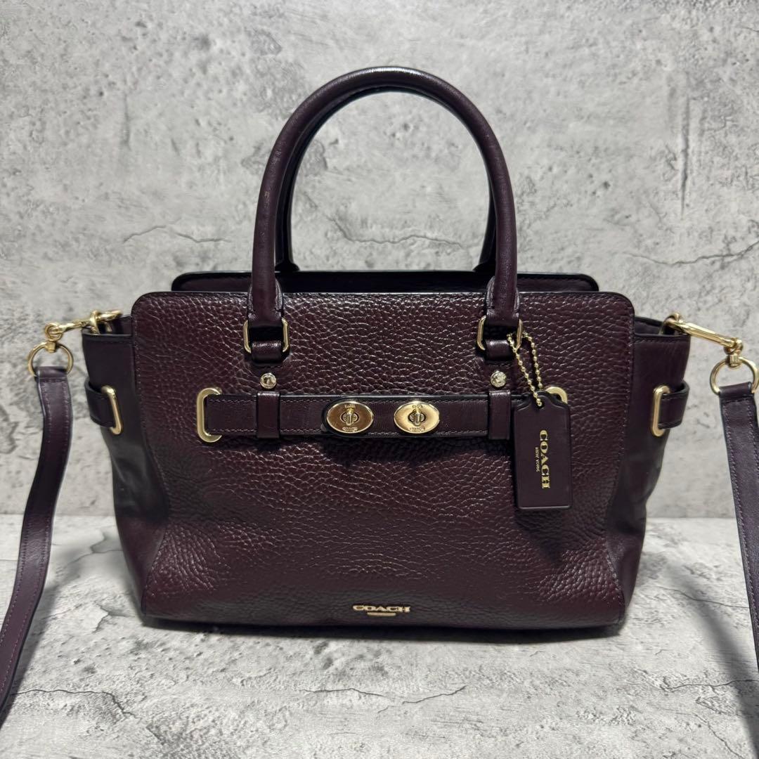 極美品✨️コーチ 2way ショルダーバッグ スワッガー シボ革 レザー ボルドー