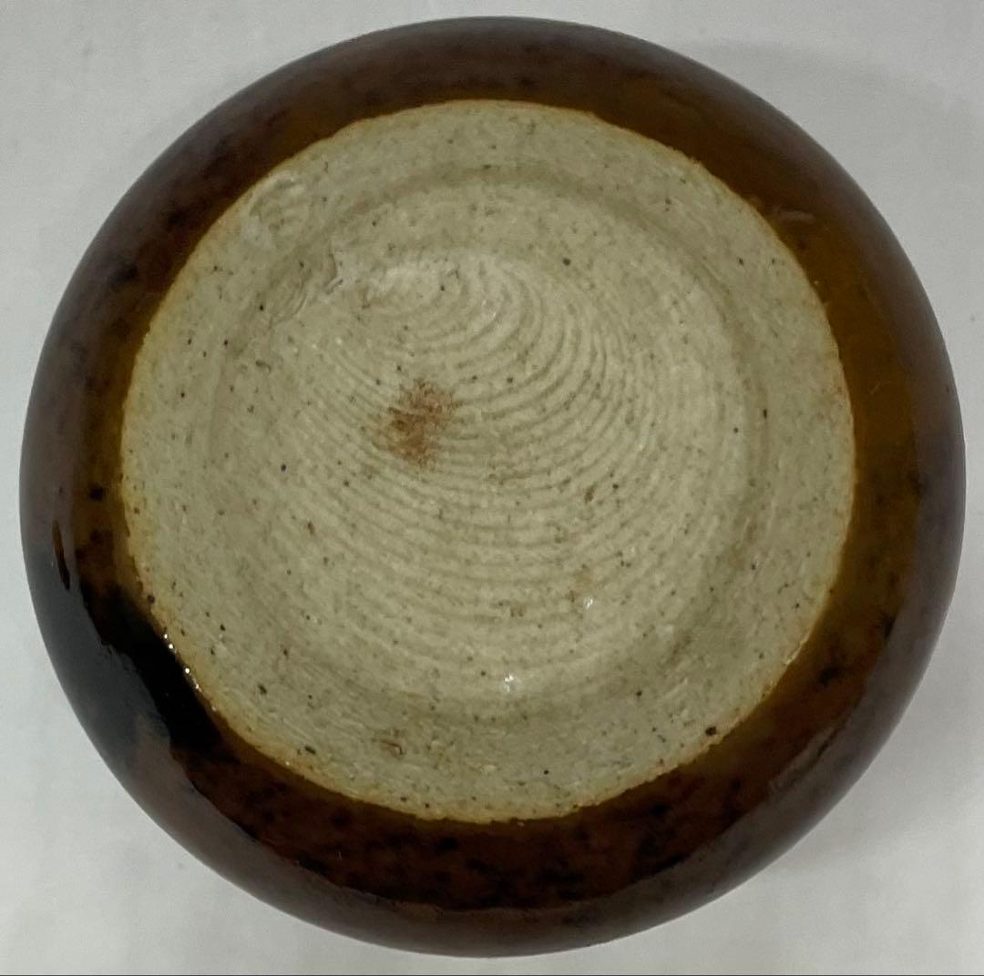 膳所焼 淡海ぜぜ 陽炎園 茄子茶入 仕覆 共箱 共箱(四方