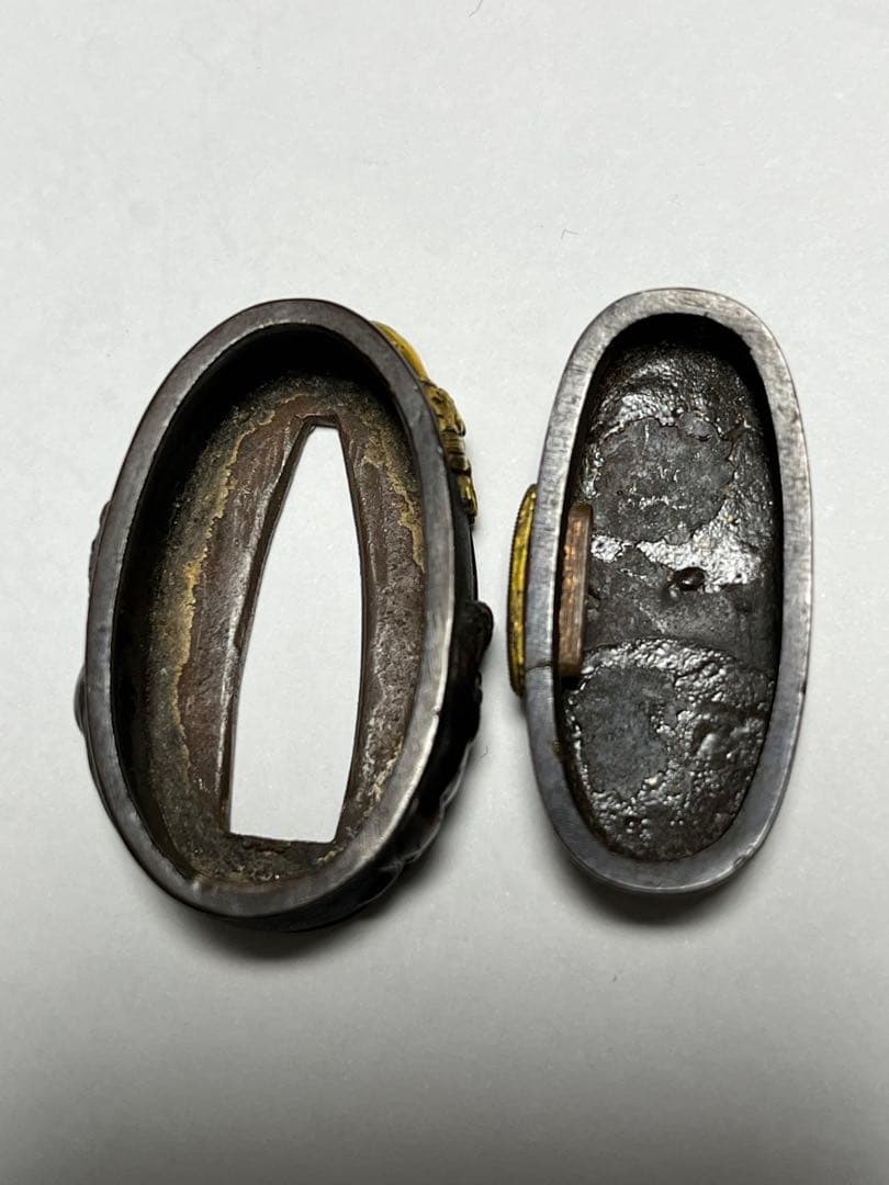 最終値下げ 金象嵌 縁頭 駿馬 刀装具 (刀剣 鐔 鍔 )