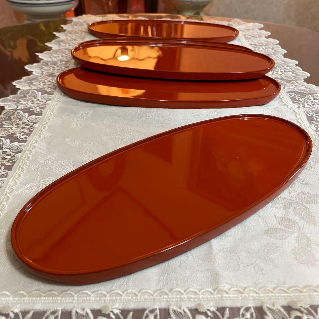 輪島塗　慶塚　楕円　お盆　 5枚セット　前菜盆　オーバル　未使用