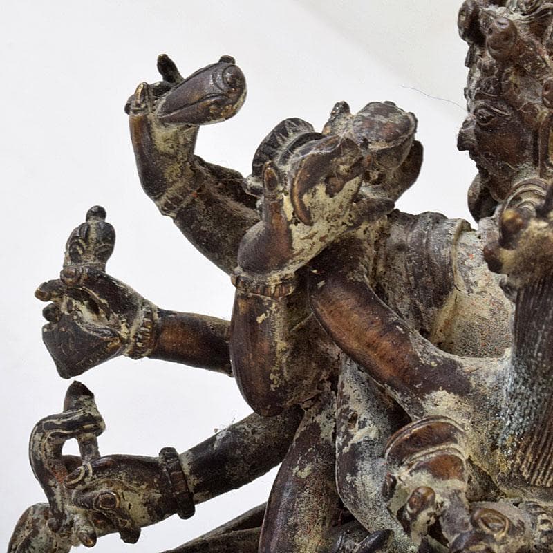 中国　古銅　チベット仏　歓喜仏　仏像　時代箱付　D　R9110