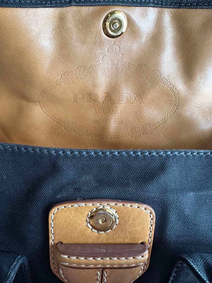 なまこ様PRADA カナパ　ヴィンテージ　バッグ ブラック ショルダー