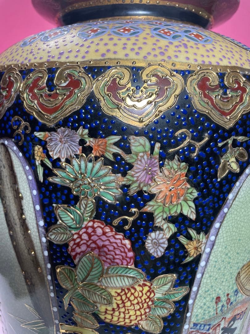 骨董品 大型 花瓶 金装飾 レトロ 壺 S115238340 - 工芸品公式 ストア