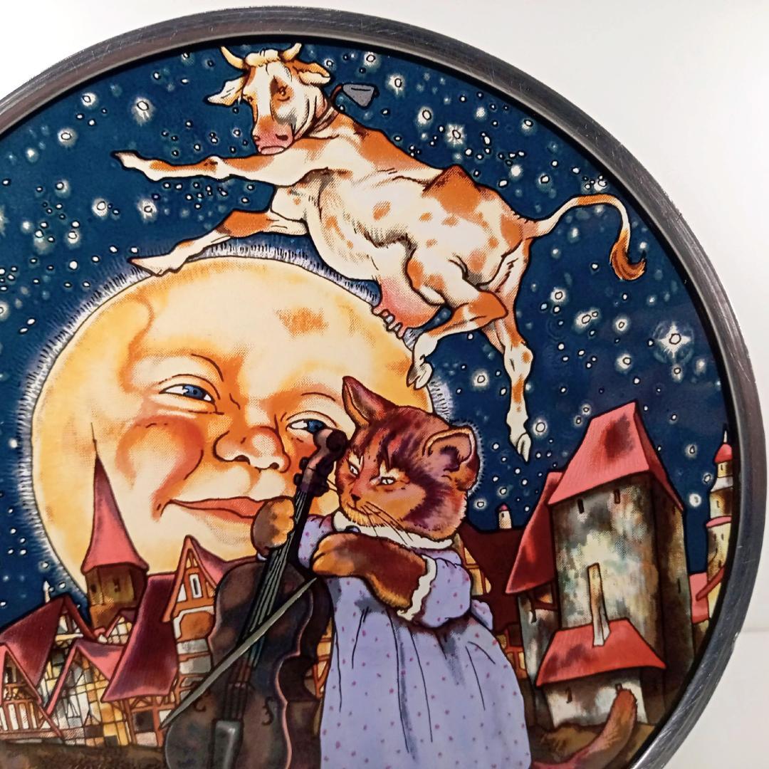 マイケル・ハーグ ステンドグラス マザーグース 猫と月と牛 グラス