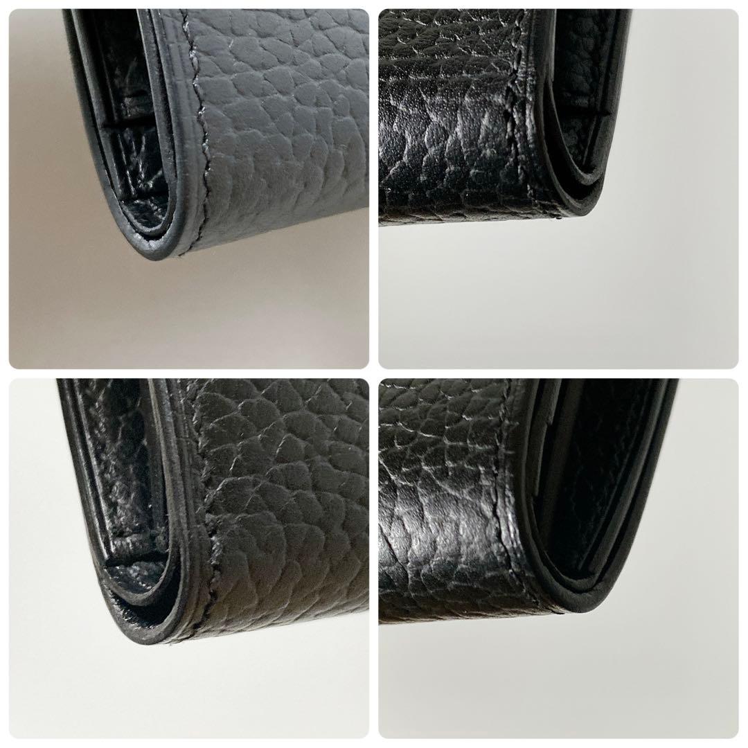 HERMES / イリアードコンパクト W刻印 二つ折り財布 ブラック