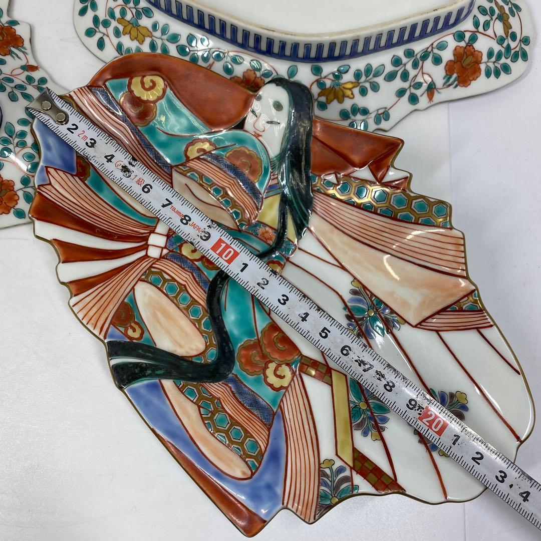 専用古伊万里 上手錦手姫皿五仕立箱付 約23.5㎝ 東