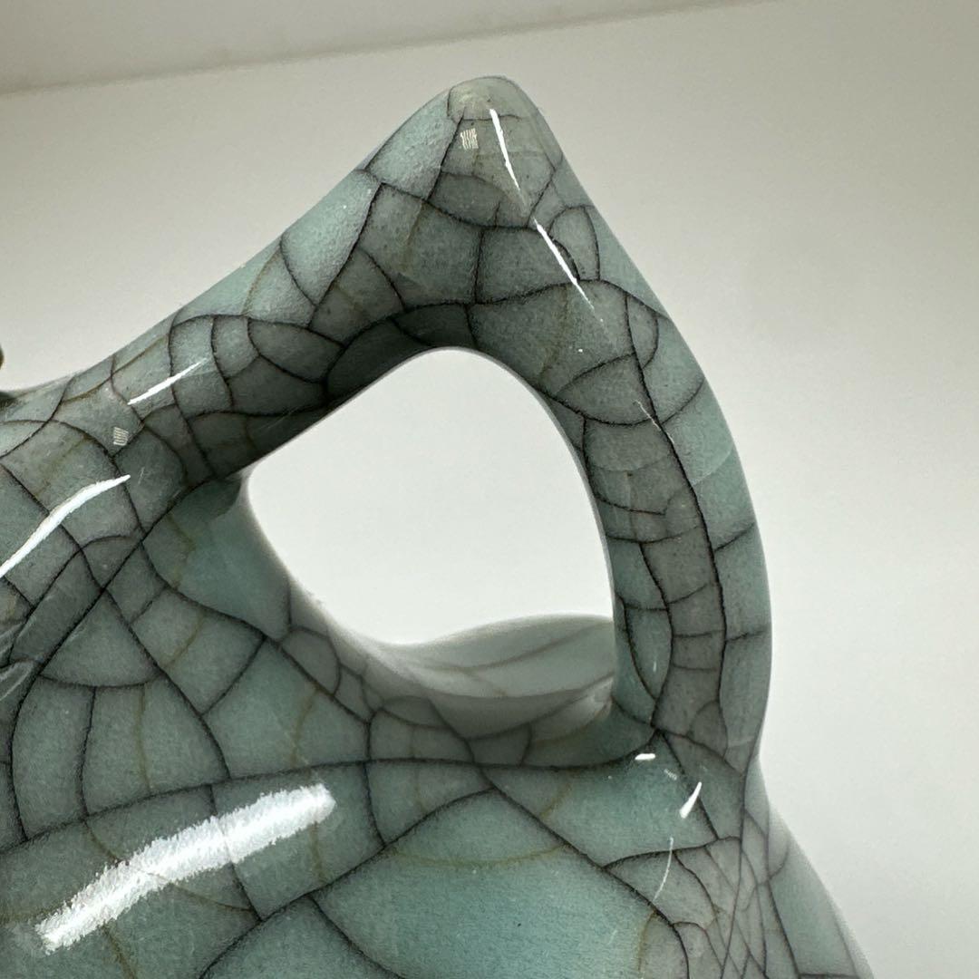 中国 古窯 哥窯水次 高さ13cm タカチ 東な7-0413①