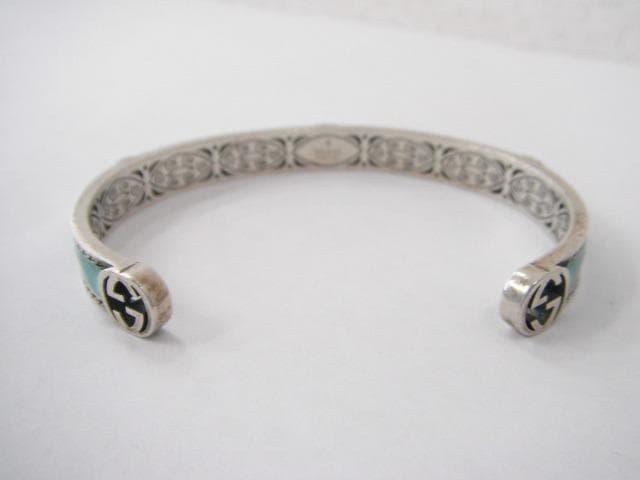 グッチ インターロッキングG ブレスレット ターコイズ バングル サイズ19　a