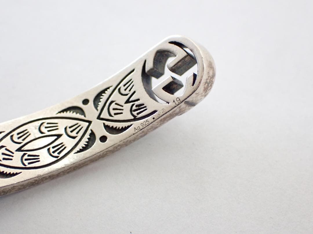 グッチ インターロッキングG ブレスレット ターコイズ バングル サイズ19　a