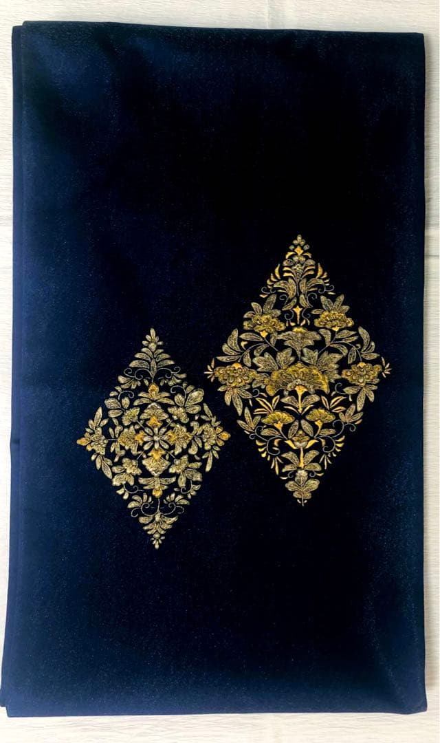 美品 並尺】袋帯 貴久樹 刺繍 金 更紗 帯丈430cm 帯幅31cm - メルカリ