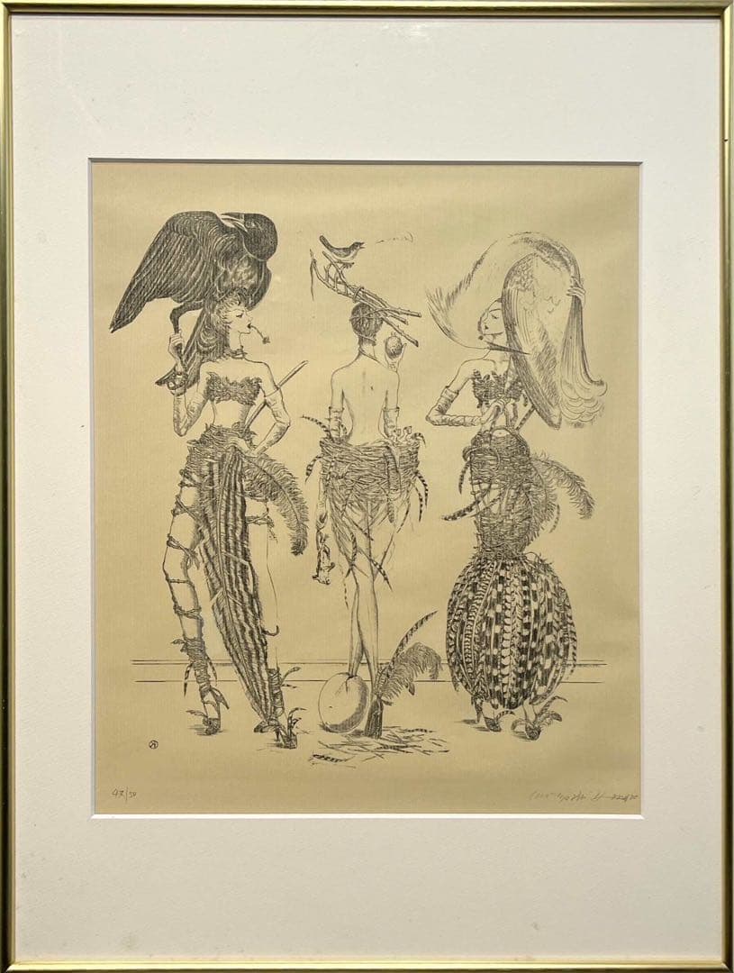 金子國義 リトグラフ 47/50 額装済 現代アート 金子國義 リトグラフ 47/50 額装済 現代アート 金子國義 リトグラフ 47/50