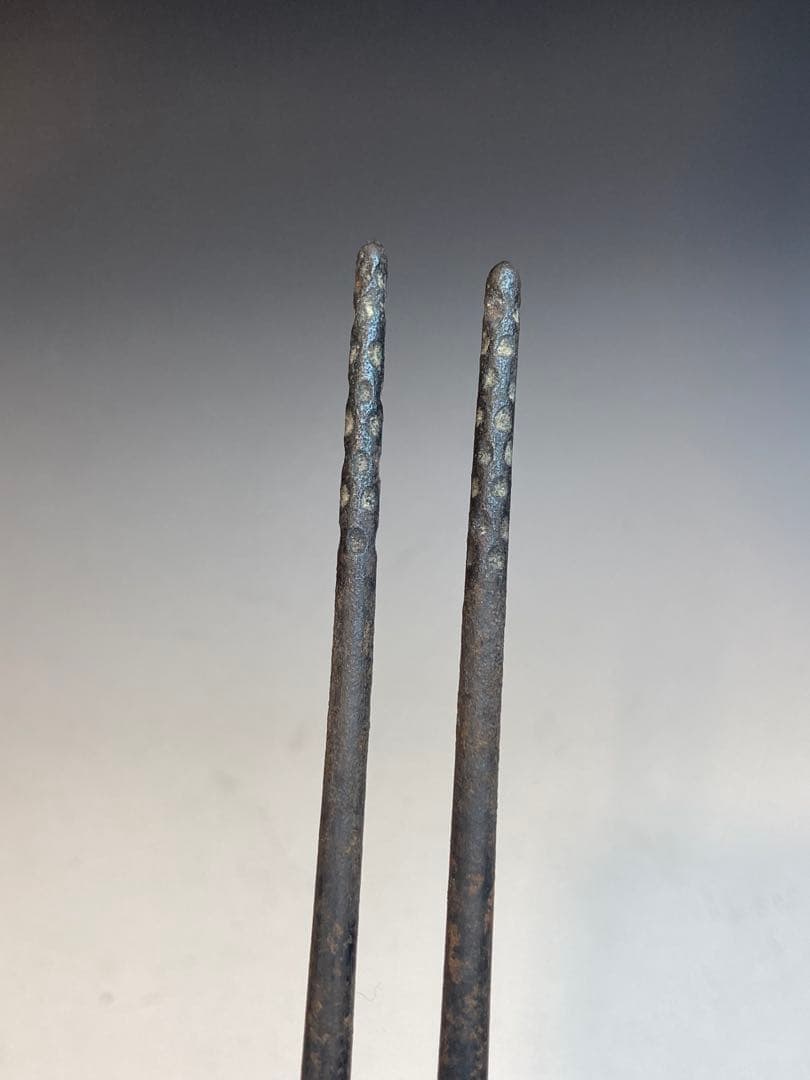 即中斎書付箱 釜師 吉羽與兵衛与兵衛 作 真鍮椎形火箸 茶道具 - メルカリ