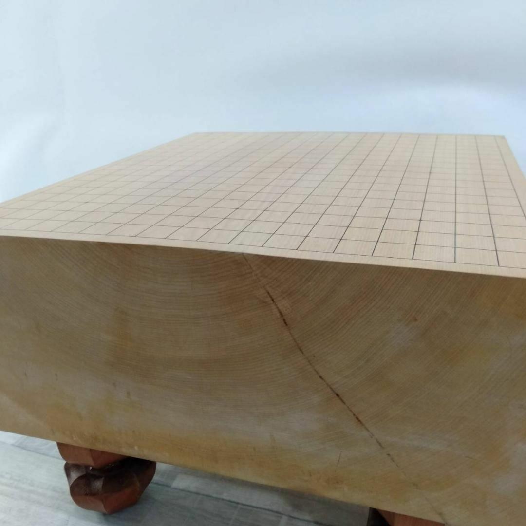 【良品】碁盤 5寸8分 板目 木裏 ヘソ付き 33号 蛤碁石付き