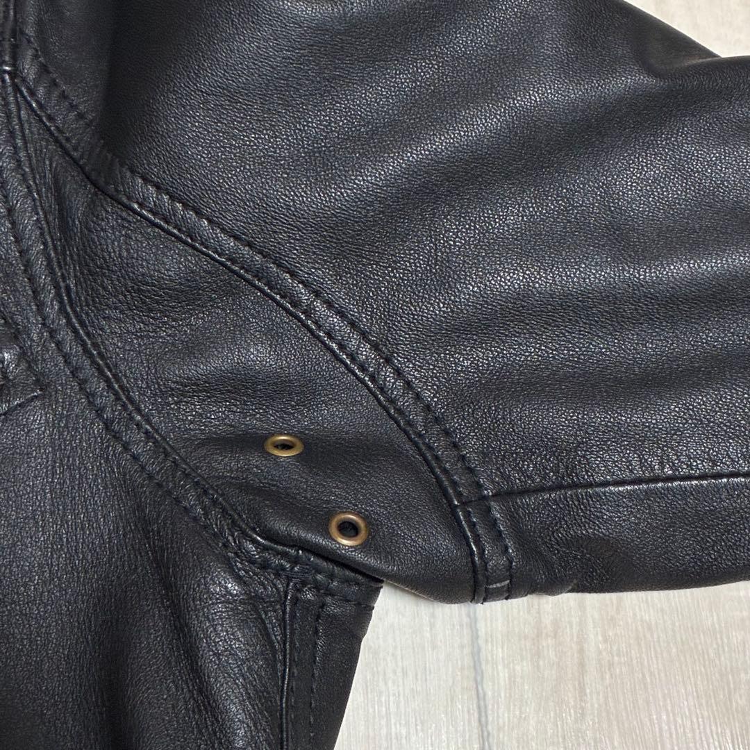 DEGNER 8SJ-1 レザージャケット シープレザー XL ブラック 20SJ-8