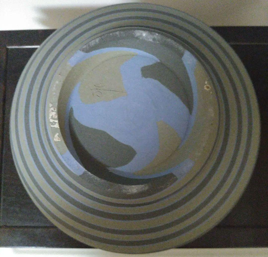 NO561 尾形香三夫 練上陶芸 花瓶(壺型) 銘有り