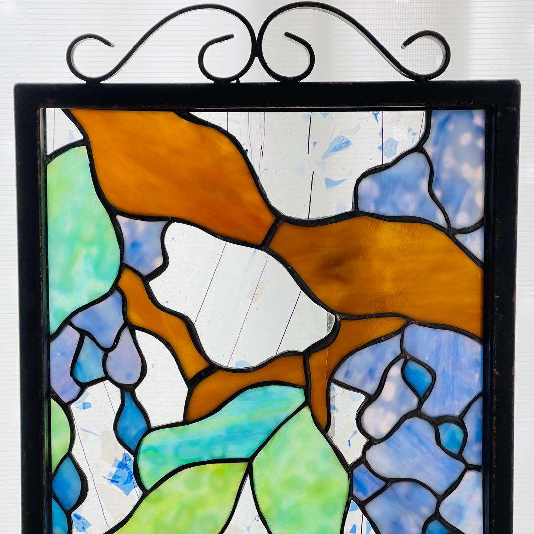 ✮美品✮ ステンドグラス ボタニカル 壁掛け オブジェ
