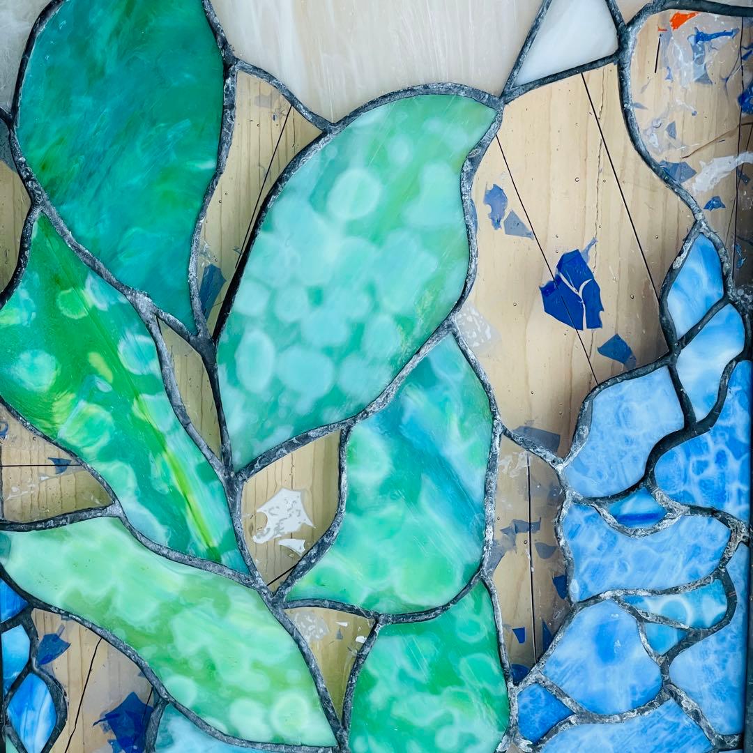 ✮美品✮ ステンドグラス ボタニカル 壁掛け オブジェ