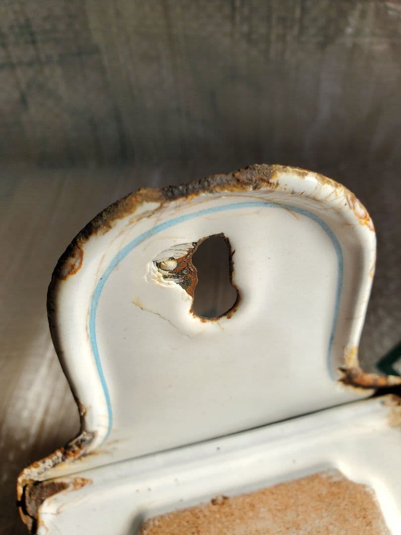 フランス アンティーク ホーロー マッチ入れ BB社 ローズガーランド