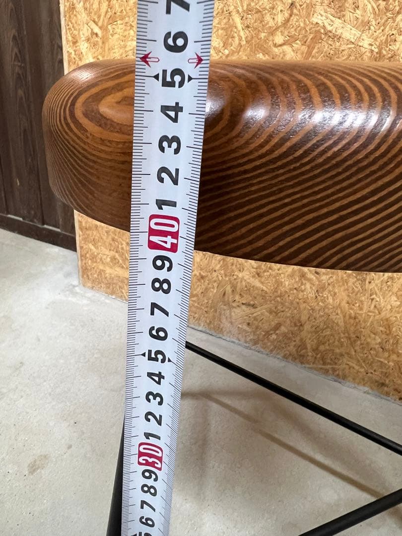 ブラウン円形スツール2脚セット