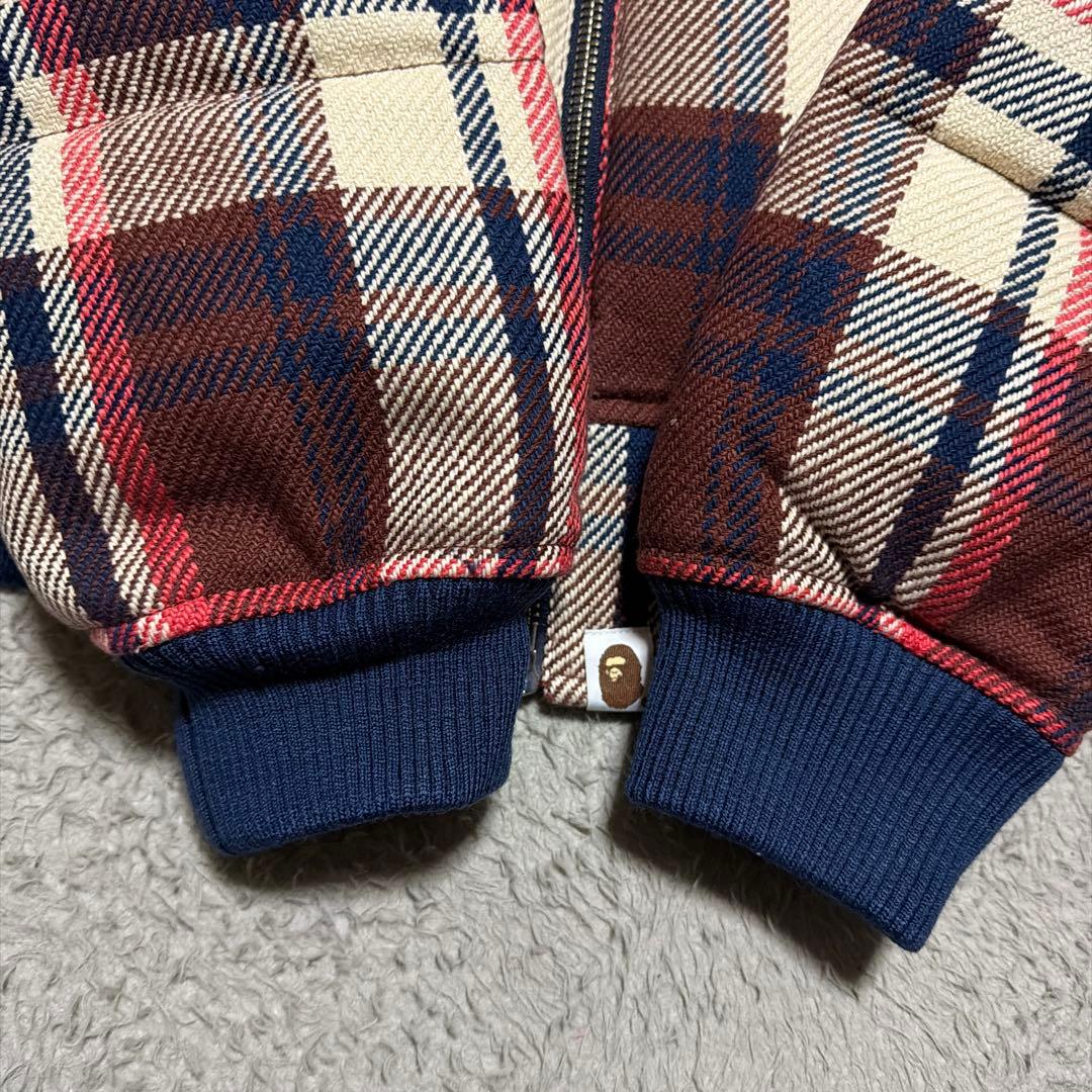 A BATHING APE BAPE ラブジェネチェック　ダウンジャケット　M