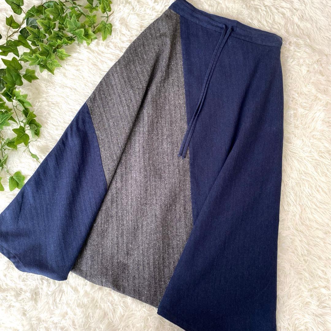 ★送料無料★✨SOU・SOU　岡田縫工所 デニム風 ヒッコリー サルエルパンツ