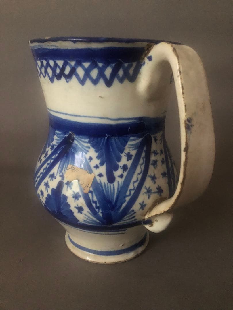 スペイン陶器 18世紀頃 アンティーク 水差し 壺 花瓶 骨董