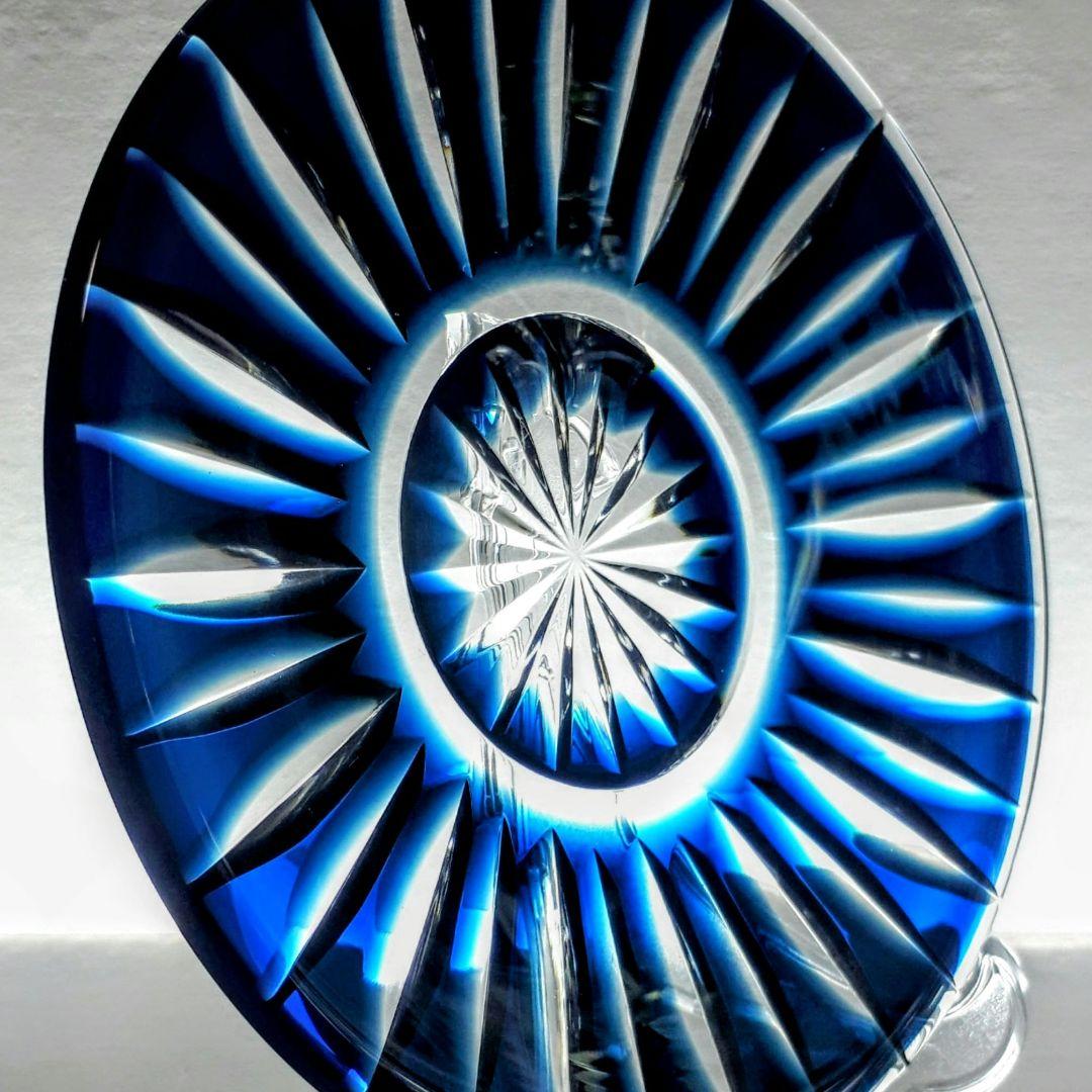 薩摩切子 藍色被せ皿・古式角皿 セット 【 薩摩びーどろ工芸 】 - メルカリ