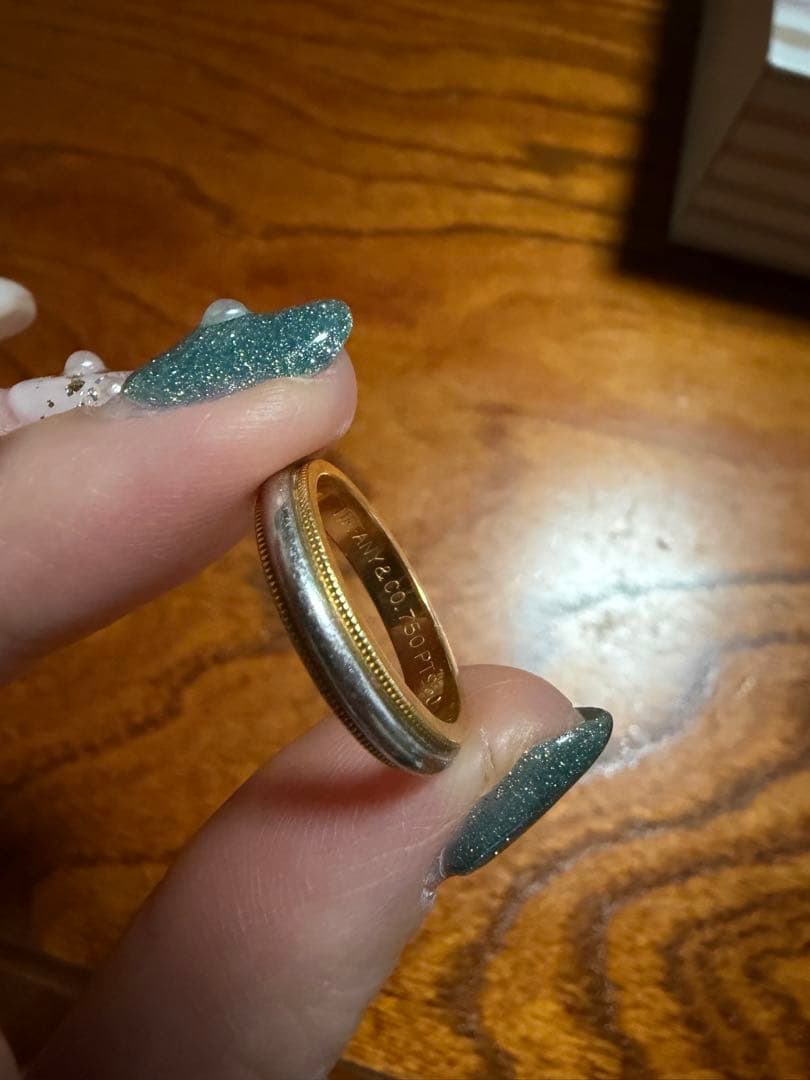 Tiffany リング　750（K18）　PT950